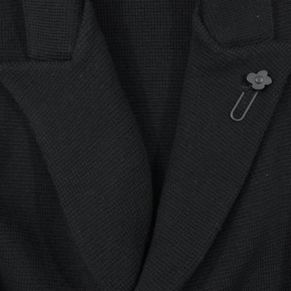 LARDINI ラルディーニ 24AW JALJMP02N 新型ブートニエール付き メタルボタン ウール ダブル ニット ジャケット ブラック系 XXS【中古】