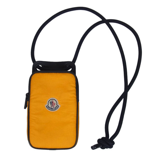 MONCLER モンクレール レザー メッシュ スマホショルダー バッグ オレンジ系【中古】