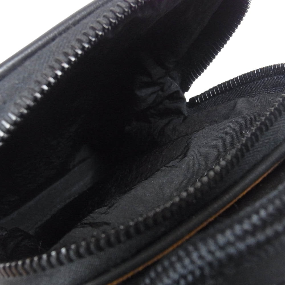 MONCLER モンクレール レザー メッシュ スマホショルダー バッグ オレンジ系【中古】