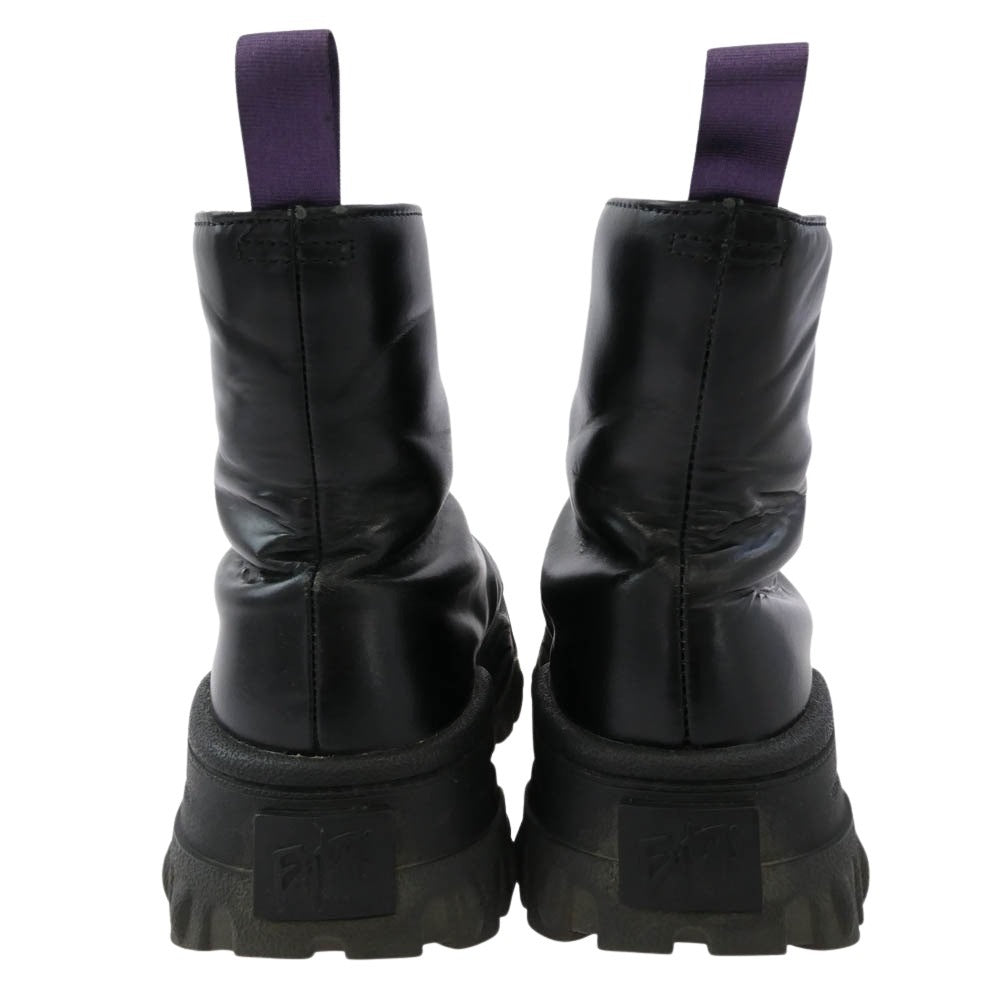 EYTYS エイティーズ フロントジップ レザー ブーツ ブラック系 23.4cm【中古】