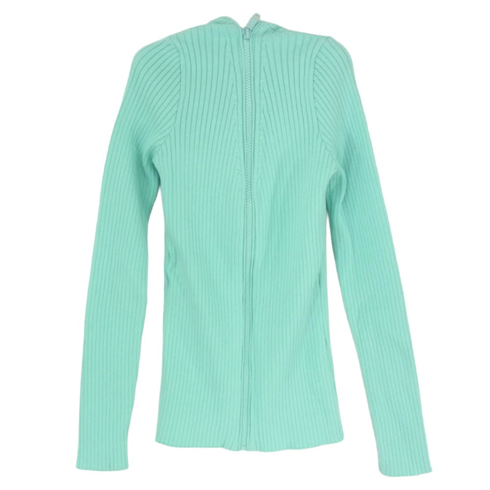 courreges クレージュ 23SS 123MGI007FI00017017 Ribbed-knit Zip-up Cardigan ジップアップ カーディガン ライトブルー系 S【中古】