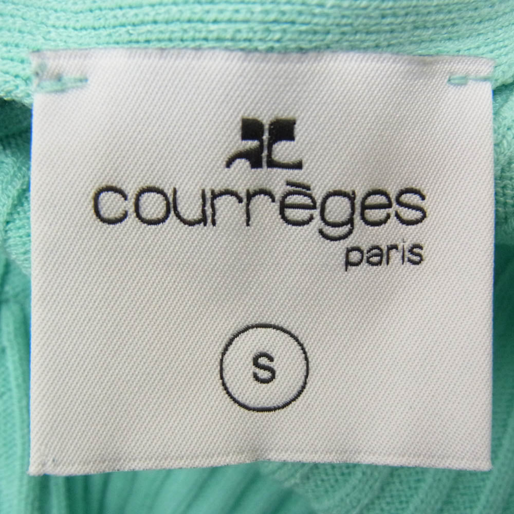 courreges クレージュ 23SS 123MGI007FI00017017 Ribbed-knit Zip-up Cardigan ジップアップ カーディガン ライトブルー系 S【中古】