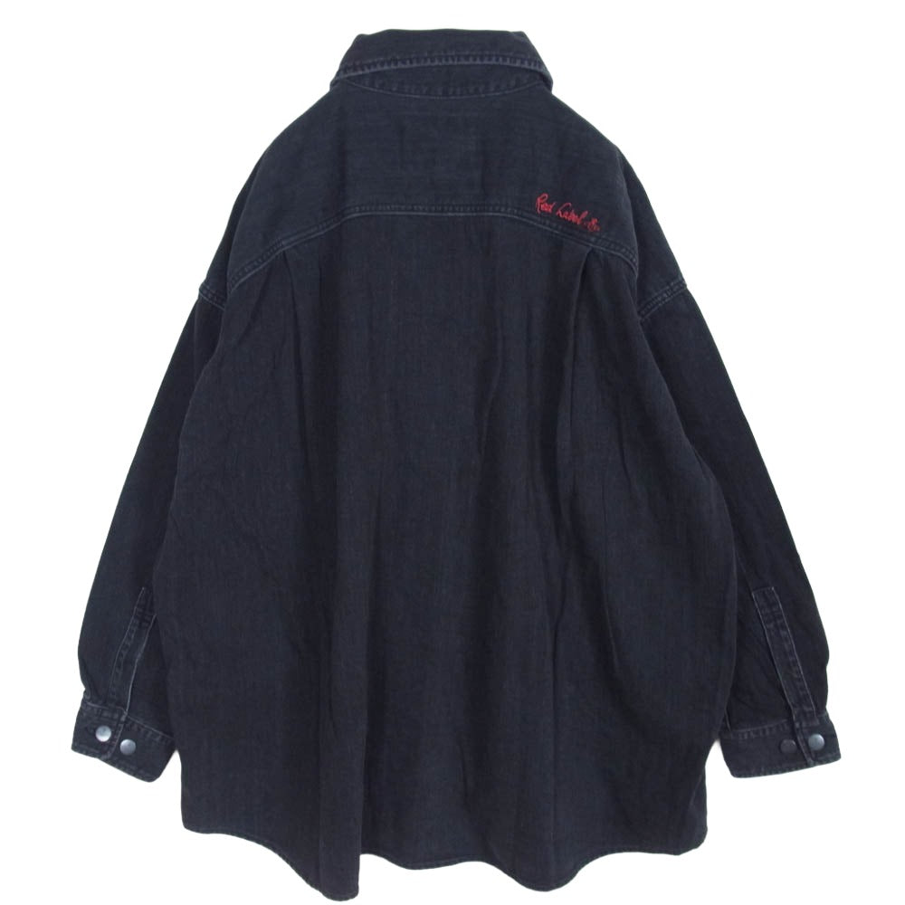 ヴィヴィアンウエストウッドレッドレーベル オーブ刺繍 オーバーサイズ デニム 長袖 シャツ ブラック系 M【中古】