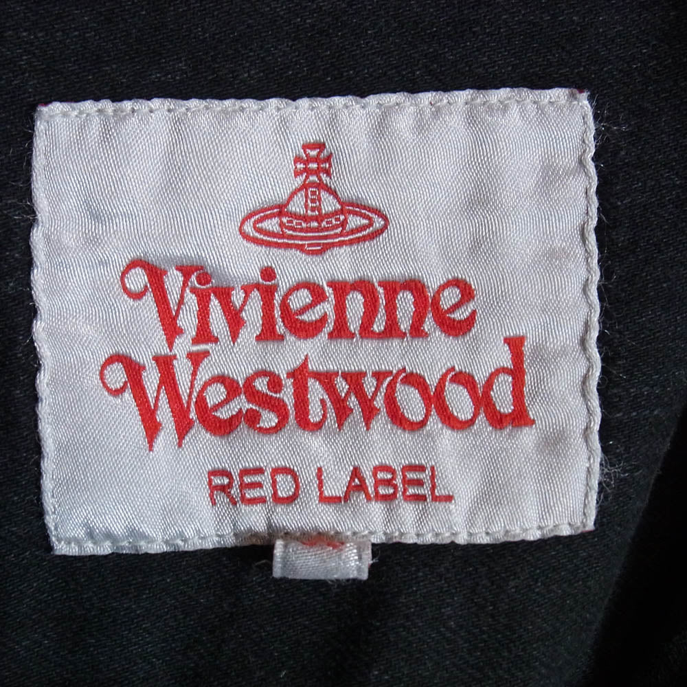 ヴィヴィアンウエストウッドレッドレーベル オーブ刺繍 オーバーサイズ デニム 長袖 シャツ ブラック系 M【中古】