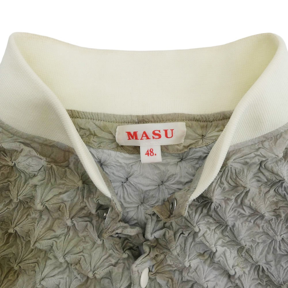 エムエーエスユー 24AW MPFW-BL1124 SPIKY VARSITY JACKET 総柄 ポップコーン スパイキー ジャケット モスグリーン系 マルチカラー系 48【中古】