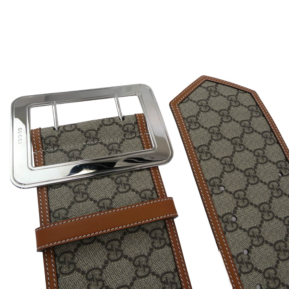 GUCCI グッチ 718505FABFB9871 GG wide belt ワイド ベルト ブラウン系【極上美品】【中古】