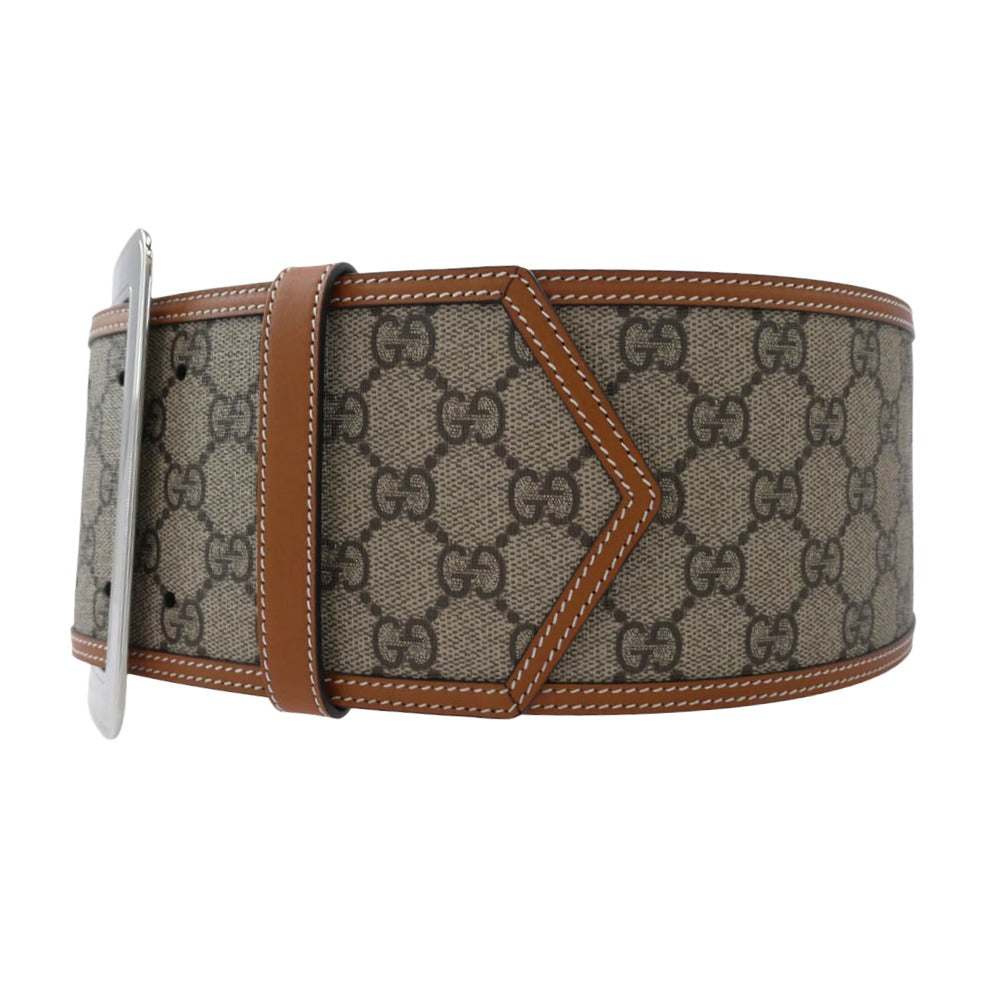 GUCCI グッチ 718505FABFB9871 GG wide belt ワイド ベルト ブラウン系【極上美品】【中古】