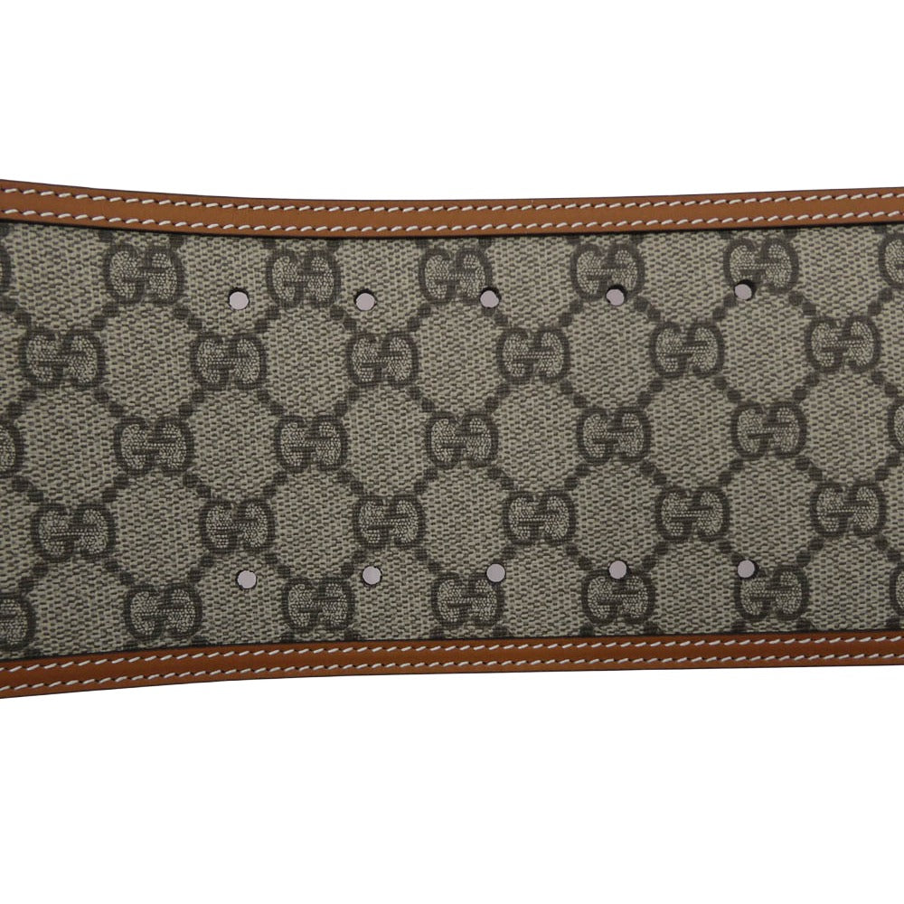 GUCCI グッチ 718505FABFB9871 GG wide belt ワイド ベルト ブラウン系【極上美品】【中古】