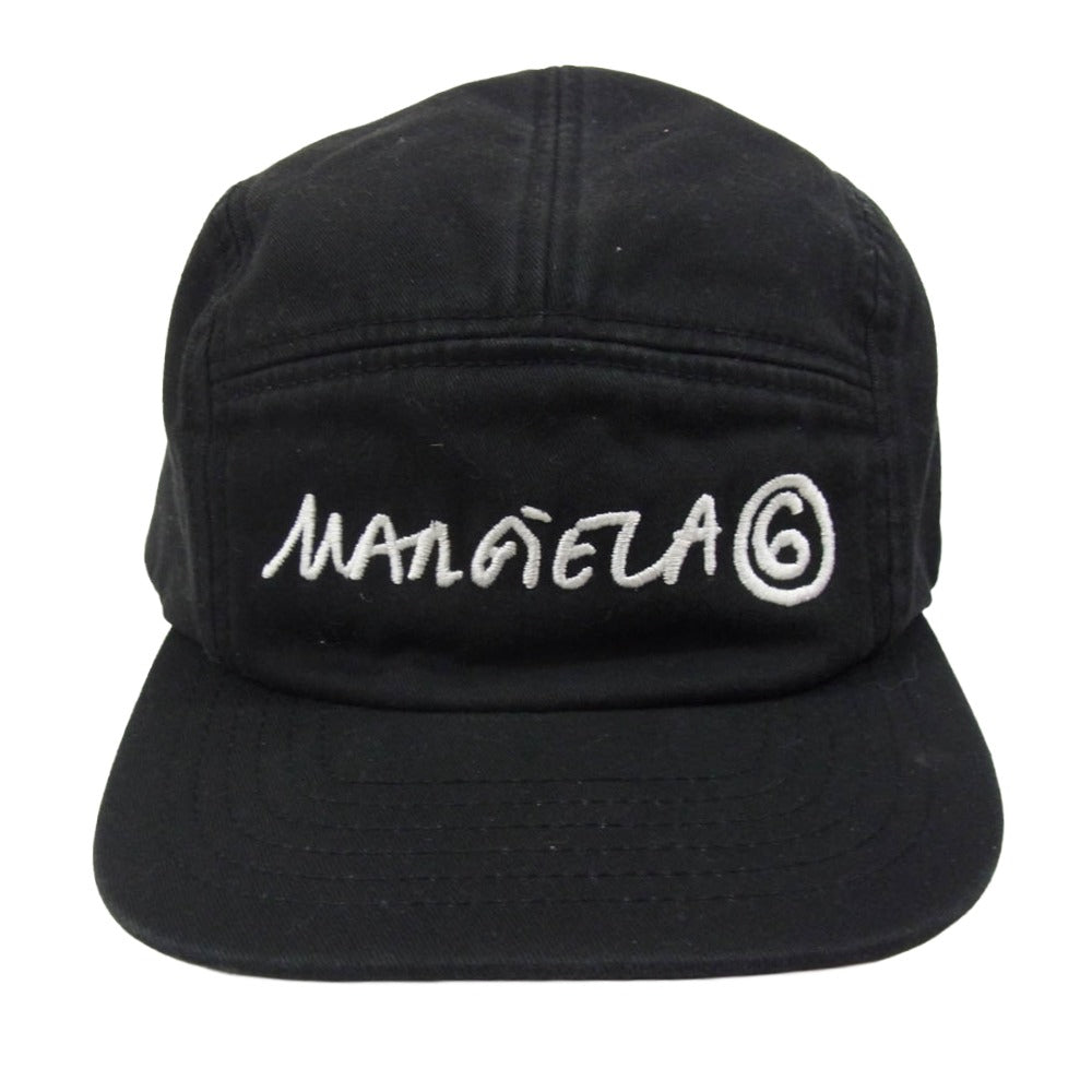 MAISON MARGIELA メゾンマルジェラ 22SS MM6 エムエムシックス ロゴ刺繍 キャンプ キャップ ブラック系 III【中古】