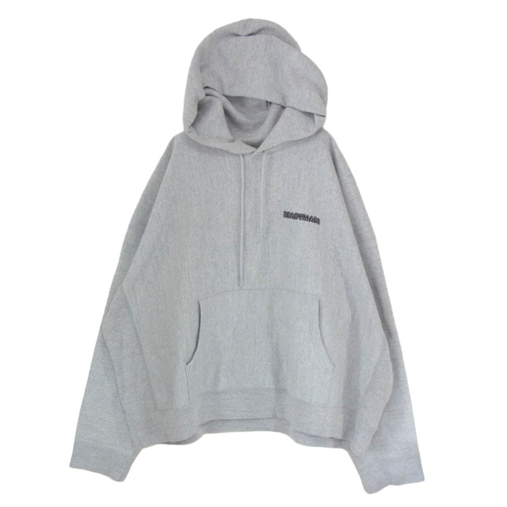 READY MADE レディメイド RE-CO-GY-00-00-285 BIG HOODIE LOGO ビッグ ロゴ フーディー パーカー グレー系 L【中古】