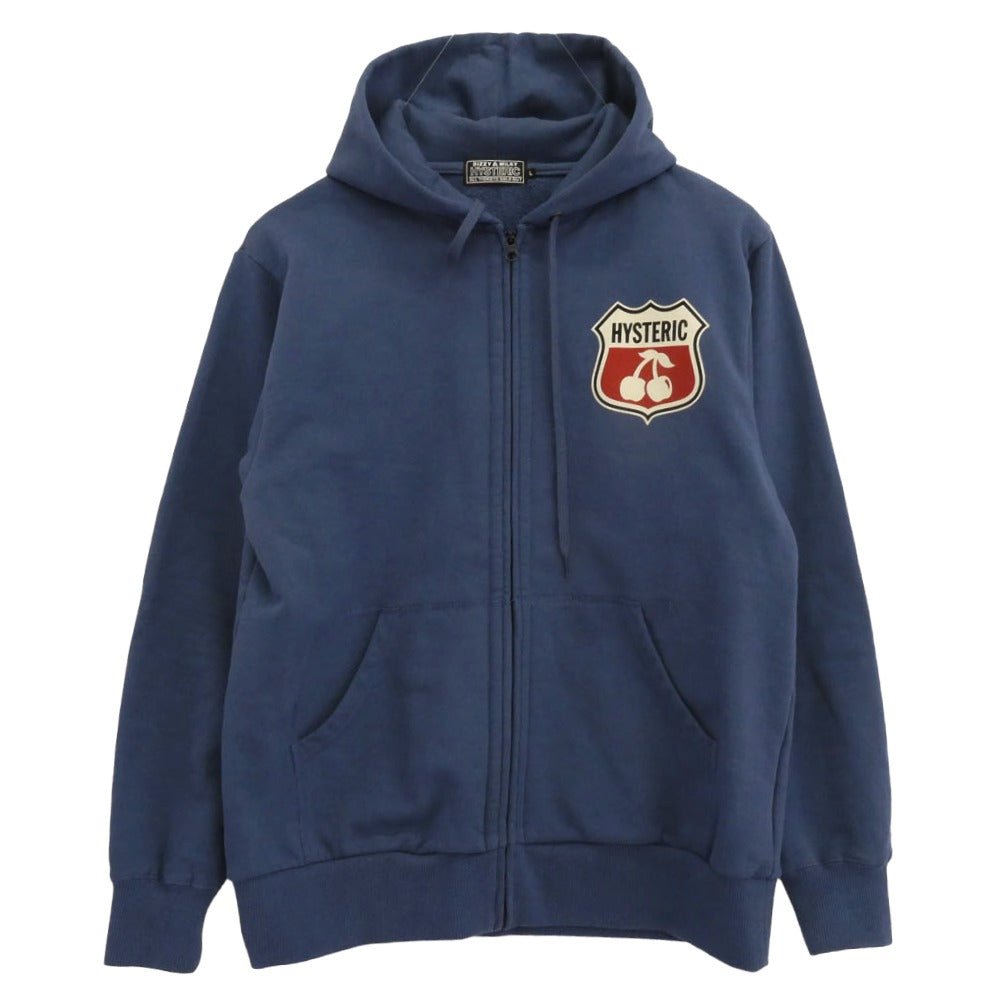 HYSTERIC GLAMOUR ヒステリックグラマー 25AW HYSTERIC CHERRY ヒステリック チェリー プルオーバー パーカー ブルー系 L【中古】