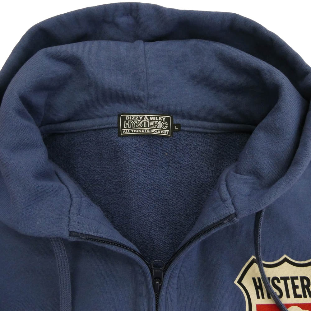 HYSTERIC GLAMOUR ヒステリックグラマー 25AW HYSTERIC CHERRY ヒステリック チェリー プルオーバー パーカー ブルー系 L【中古】