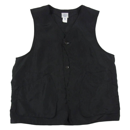 POST OVERALLS ポストオーバーオールズ 3503-MTB DEE Vest 2 metallic taffeta black ディー ベスト メタリックタフタ ブラック系 L【中古】