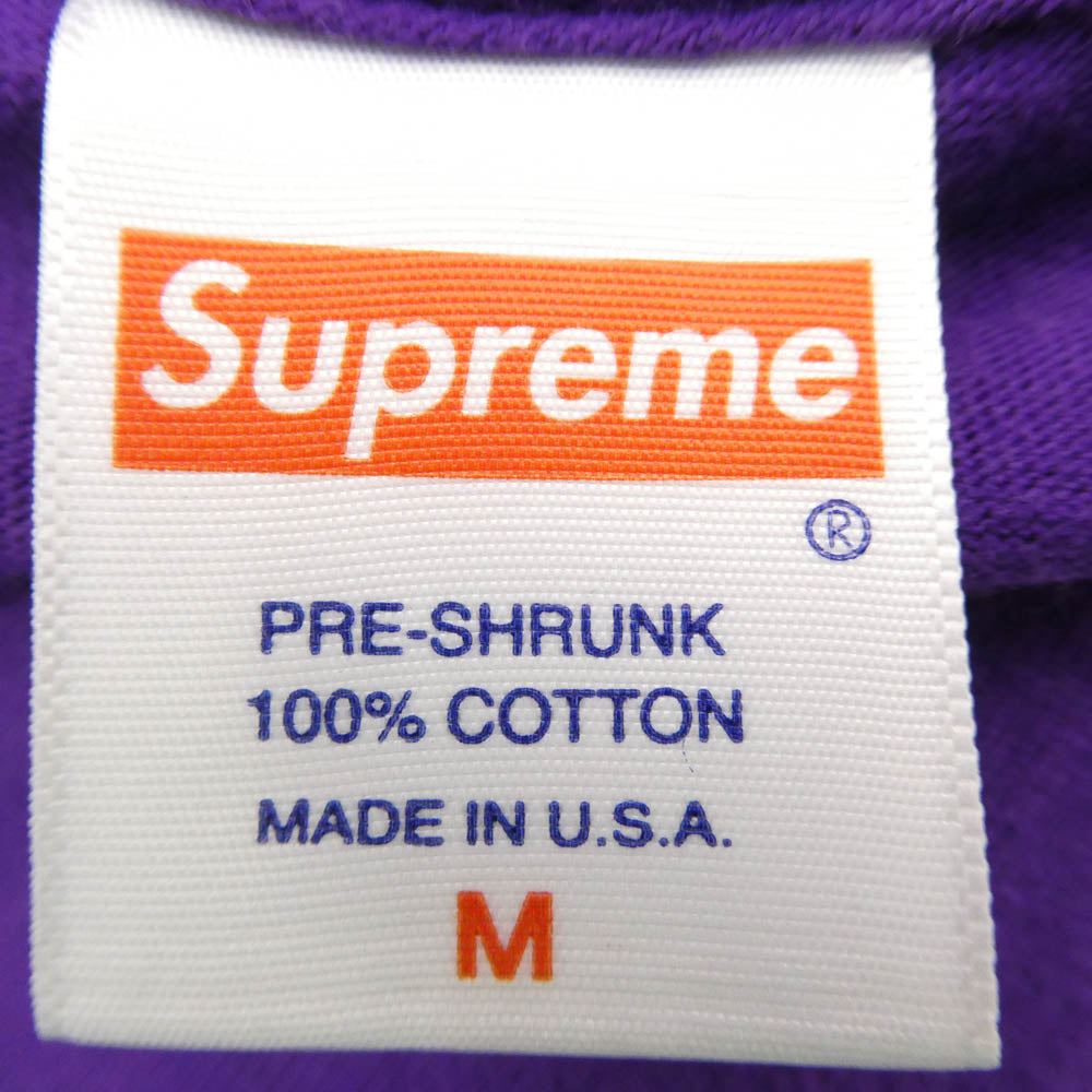 Supreme シュプリーム Blank Tee ブランク クルーネック 無地 半袖 Tシャツ カットソー パープル系 M【中古】
