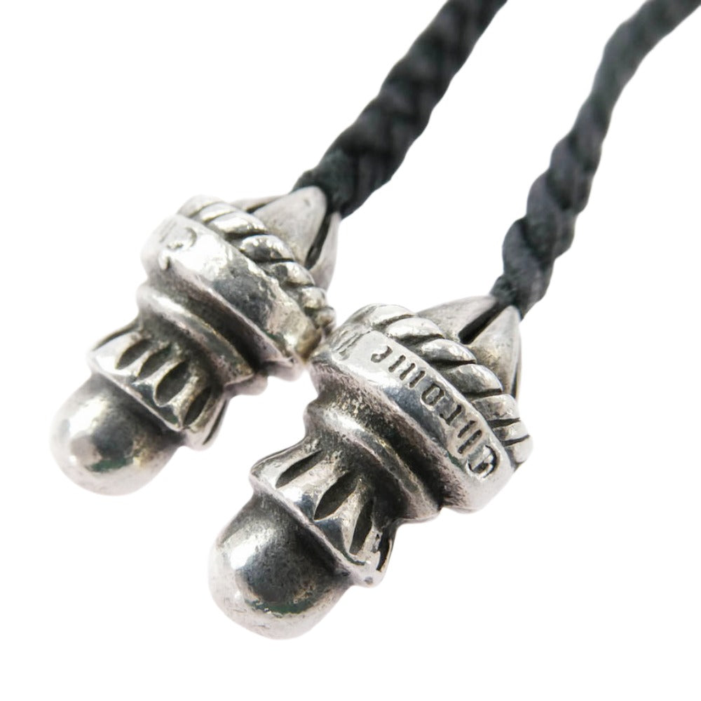 CHROME HEARTS クロムハーツ（原本無） CH CRS SML CL スモール CHクロス クリンプト ボロチップ レザーブレード ネックレス ブラック系 シルバー系【中古】