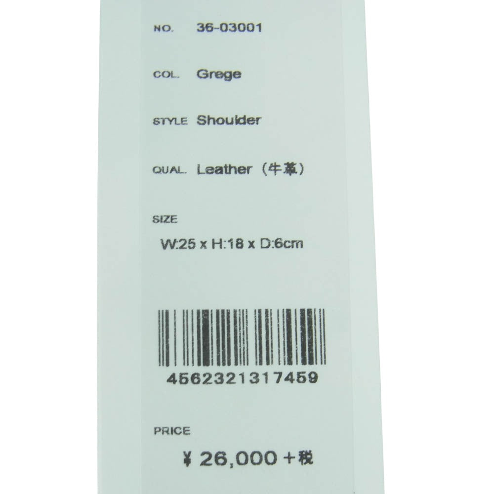 aniary アニアリ 36-03001 Artisan Leather アルティザン レザー ショルダー バッグ グレージュ グレー系 Grege【新古品】【未使用】【中古】