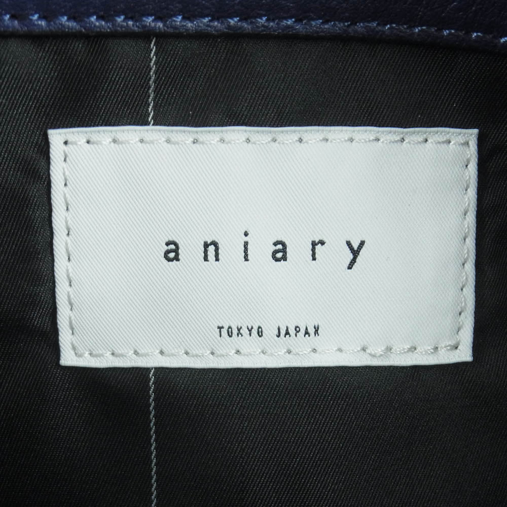 aniary アニアリ 36-02001 Artisan Leather アルティザン レザー 舟形 トート バッグ ロイヤルブルー ネイビー系 Royal Blue【新古品】【未使用】【中古】