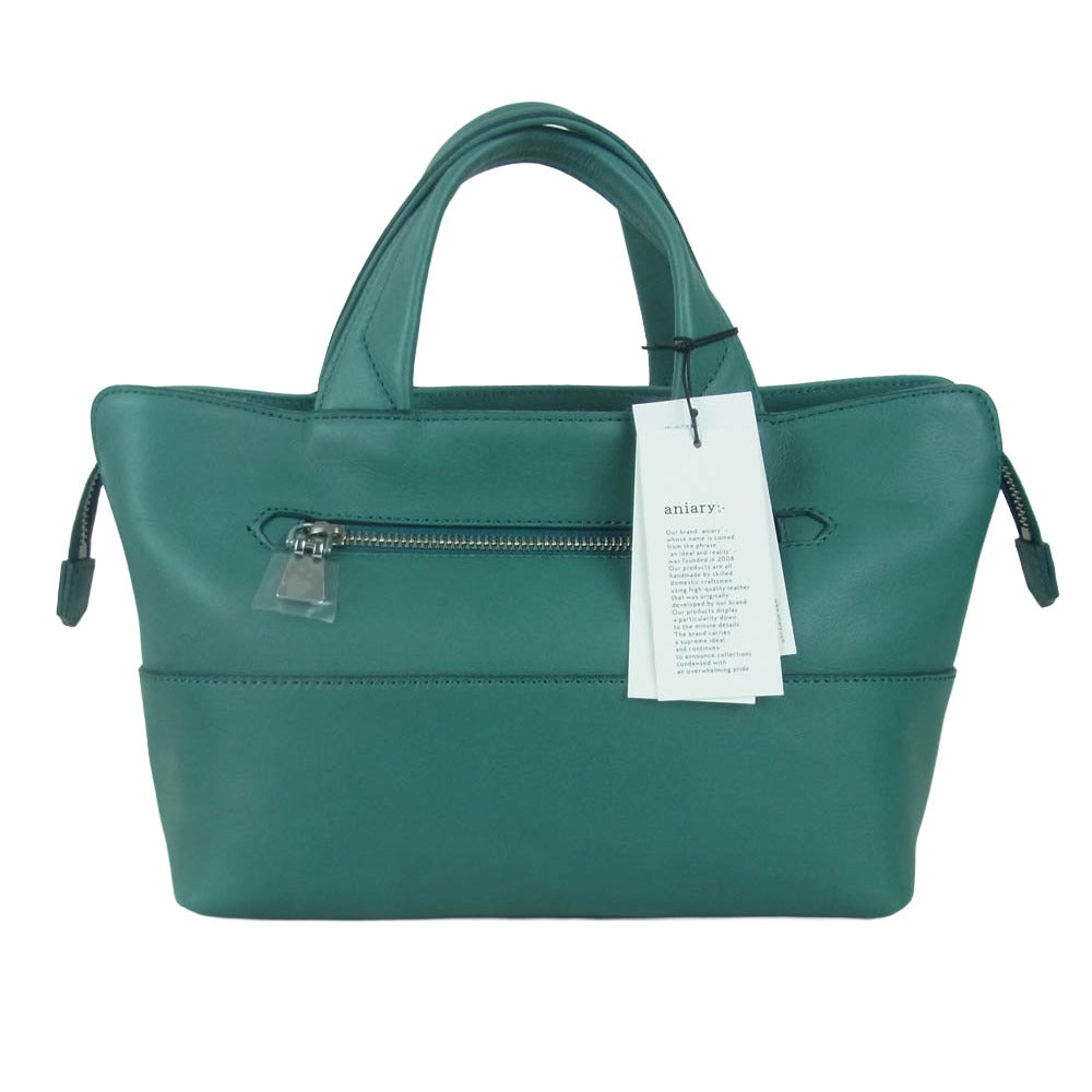 aniary アニアリ 36-02001 Artisan Leather アルティザン レザー 舟形 トート バッグ ターコイズ グリーン系 Turquoise【新古品】【未使用】【中古】