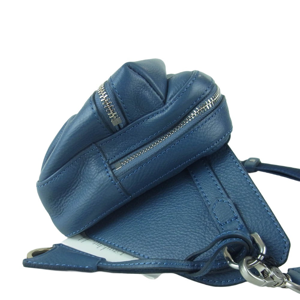 aniary アニアリ 07-07002 Shrink Leather シュリンク レザー ボディ バッグ ネイビーグレイ ネイビー系 Navy Gray【新古品】【未使用】【中古】