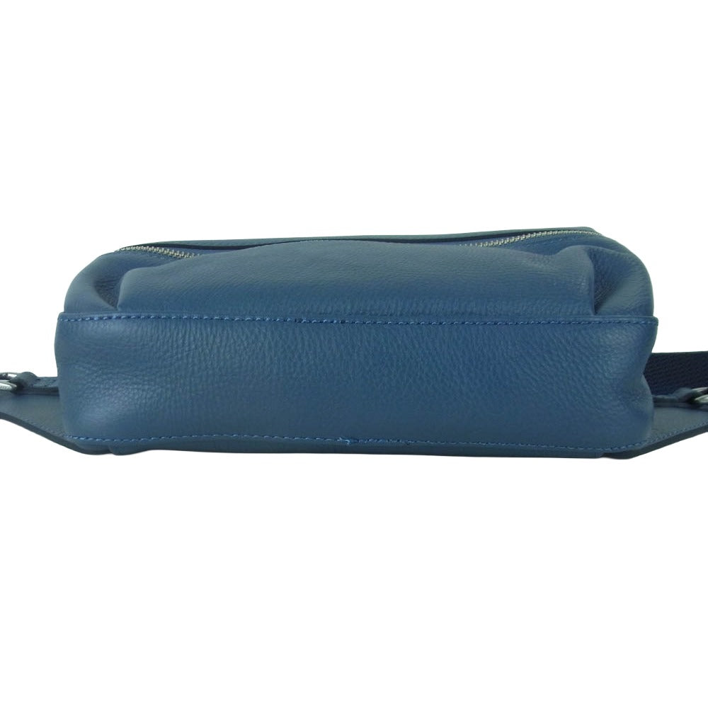 aniary アニアリ 07-07002 Shrink Leather シュリンク レザー ボディ バッグ ネイビーグレイ ネイビー系 Navy Gray【新古品】【未使用】【中古】