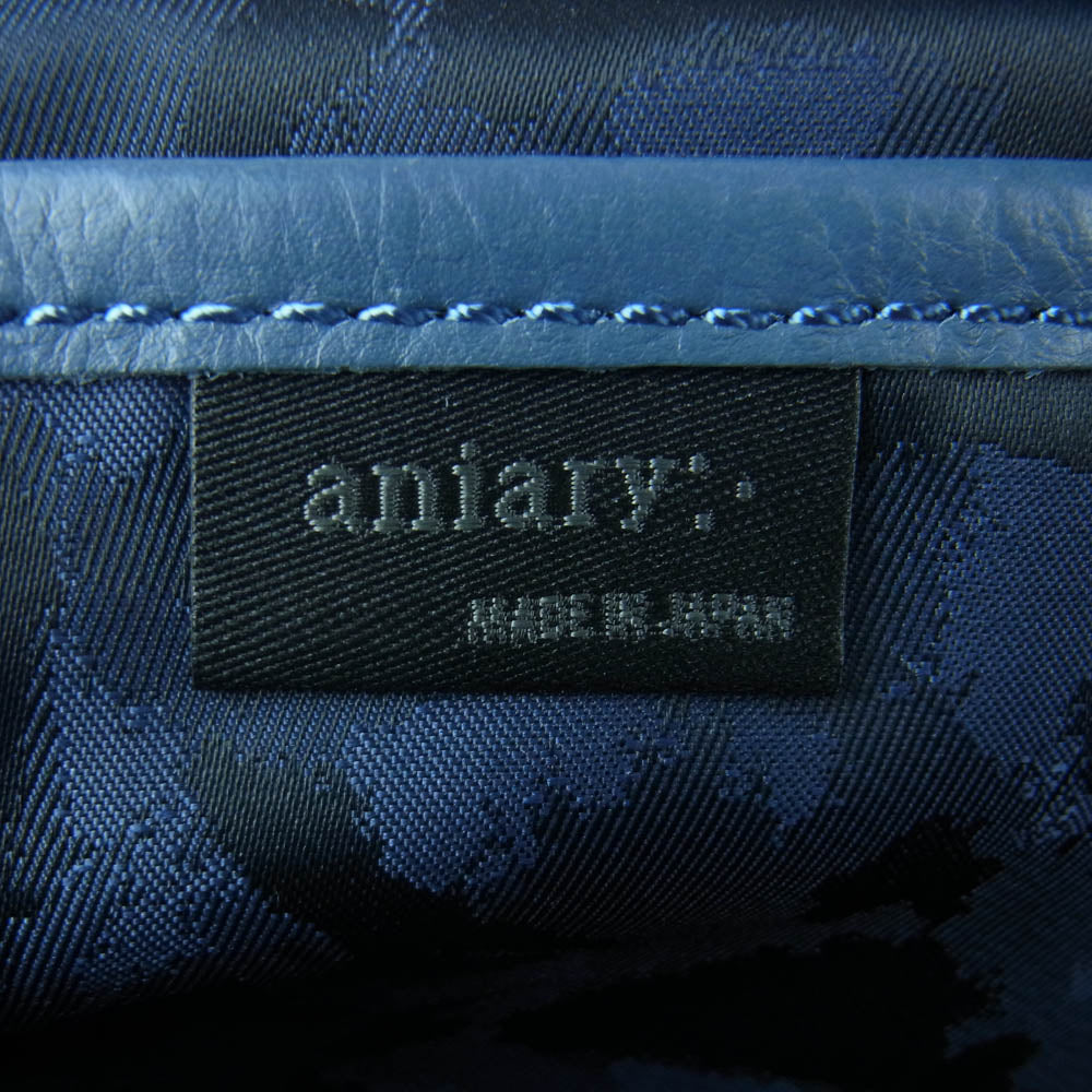aniary アニアリ 07-07002 Shrink Leather シュリンク レザー ボディ バッグ ネイビーグレイ ネイビー系 Navy Gray【新古品】【未使用】【中古】