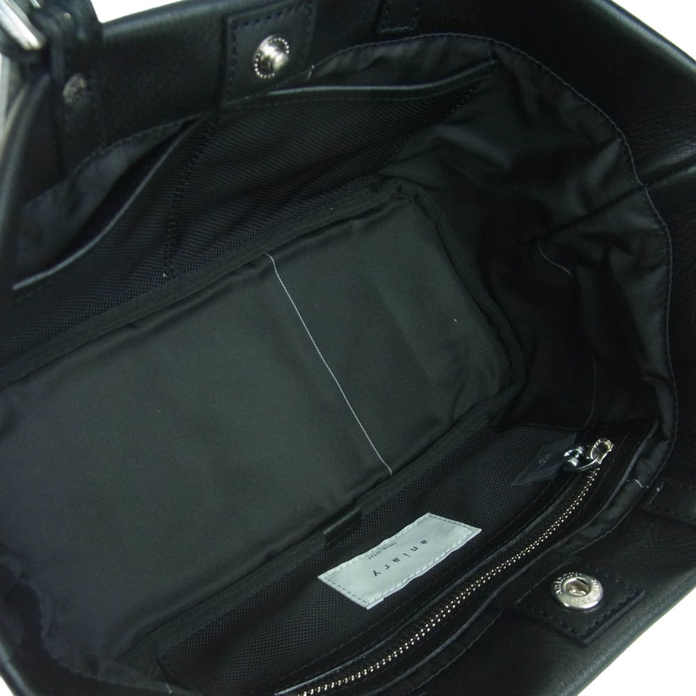 aniary アニアリ 37-02001 Artisan Leather アルティザン レザー 舟形 トート バッグ ブラック系 グレー系 Black Gray【新古品】【未使用】【中古】