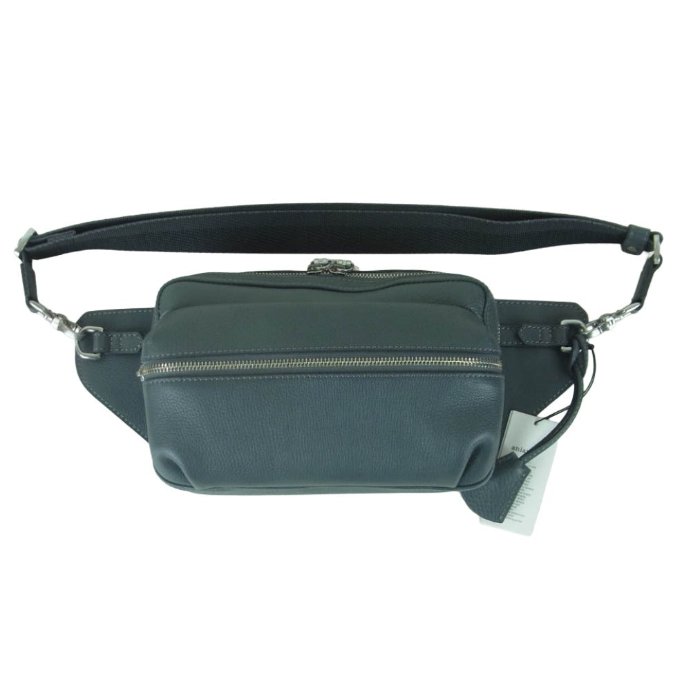 aniary アニアリ 07-07002 Shrink Leather シュリンク レザー ボディ バッグ グレー グレー系 Gray【新古品】【未使用】【中古】