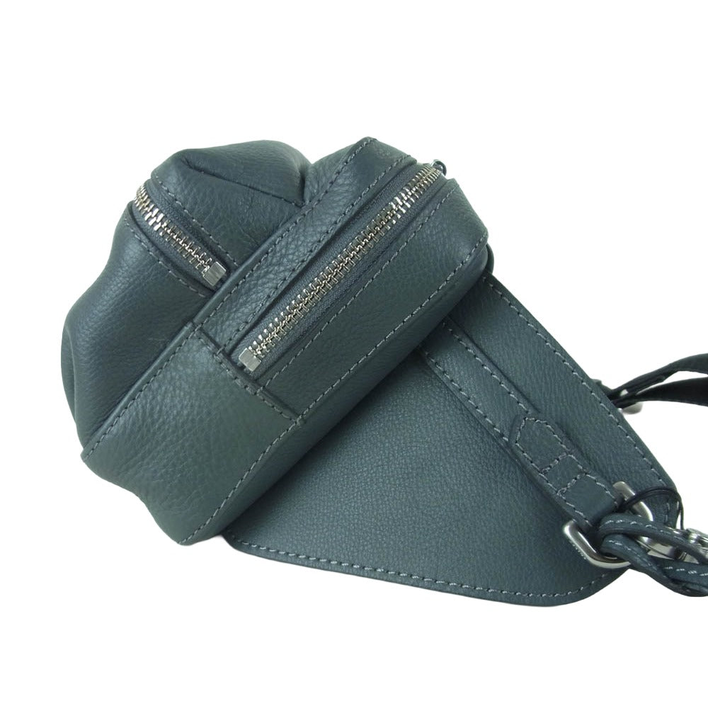aniary アニアリ 07-07002 Shrink Leather シュリンク レザー ボディ バッグ グレー グレー系 Gray【新古品】【未使用】【中古】