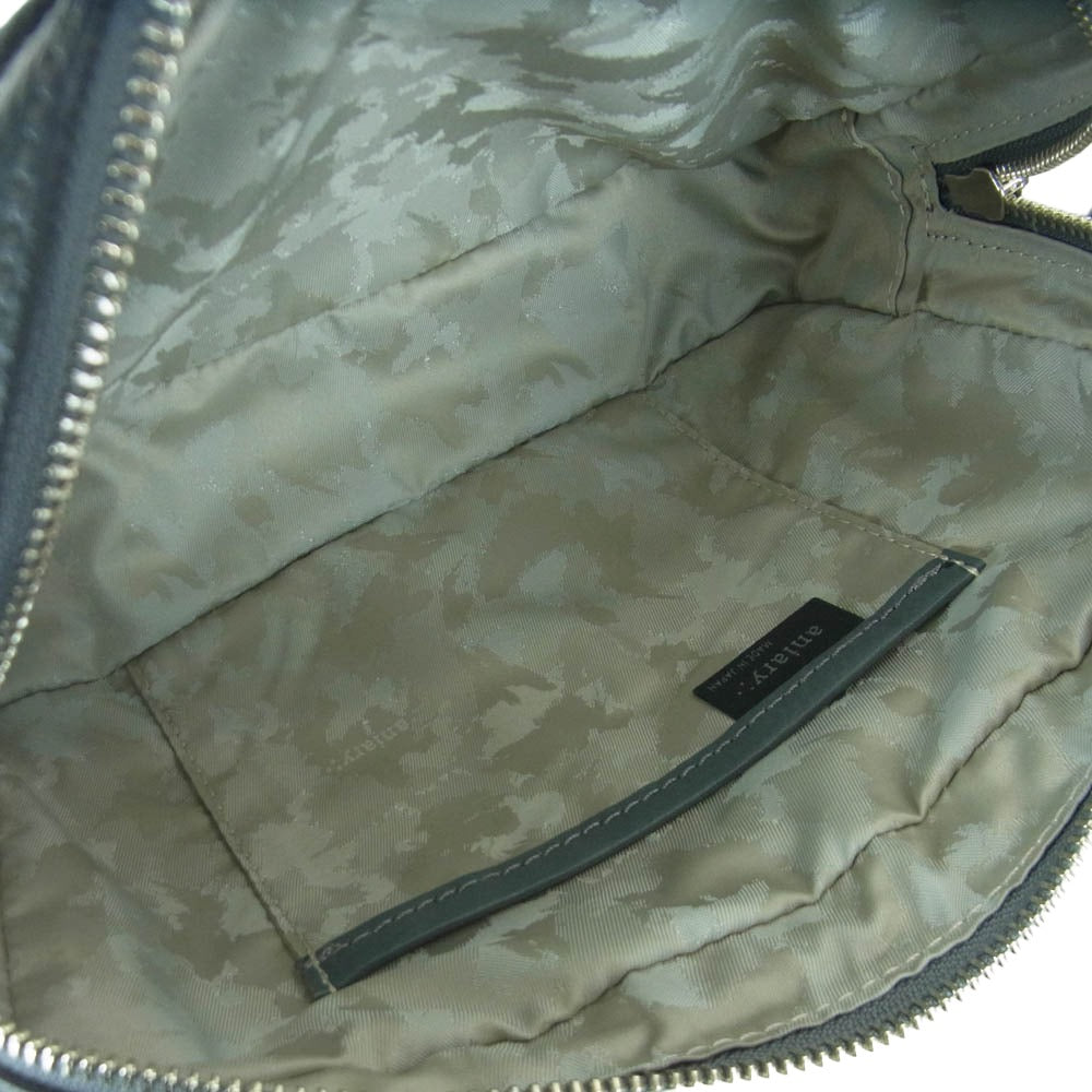 aniary アニアリ 07-07002 Shrink Leather シュリンク レザー ボディ バッグ グレー グレー系 Gray【新古品】【未使用】【中古】