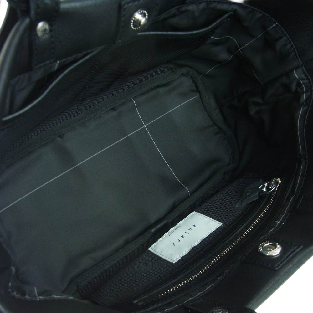 aniary アニアリ 37-02001 Artisan Leather アルティザン レザー 舟形 トート バッグ ブラック系【新古品】【未使用】【中古】