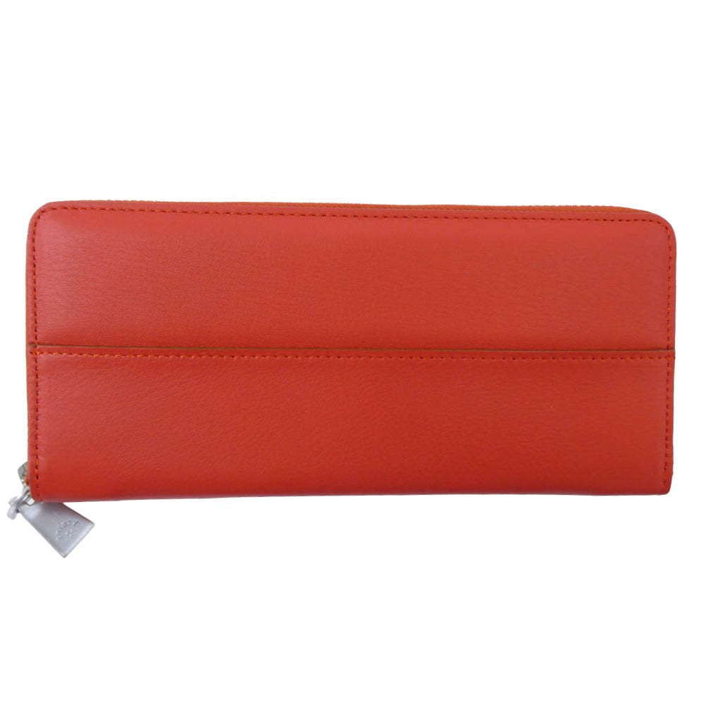 aniary アニアリ 36-20022 Artisan Leather アルティザン レザー ラウンドファスナー 長財布 ウォレット オレンジ オレンジ系【新古品】【未使用】【中古】