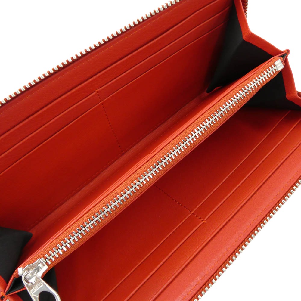 aniary アニアリ 36-20022 Artisan Leather アルティザン レザー ラウンドファスナー 長財布 ウォレット オレンジ オレンジ系【新古品】【未使用】【中古】
