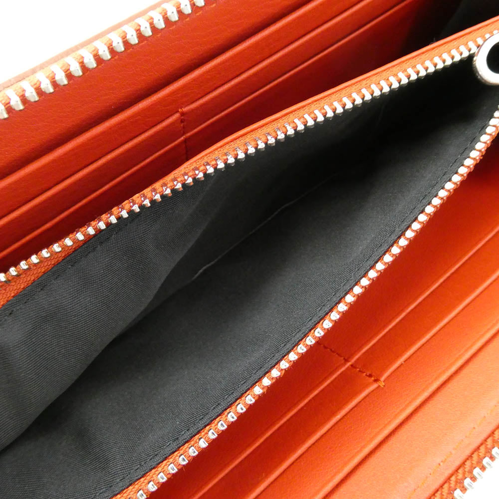aniary アニアリ 36-20022 Artisan Leather アルティザン レザー ラウンドファスナー 長財布 ウォレット オレンジ オレンジ系【新古品】【未使用】【中古】