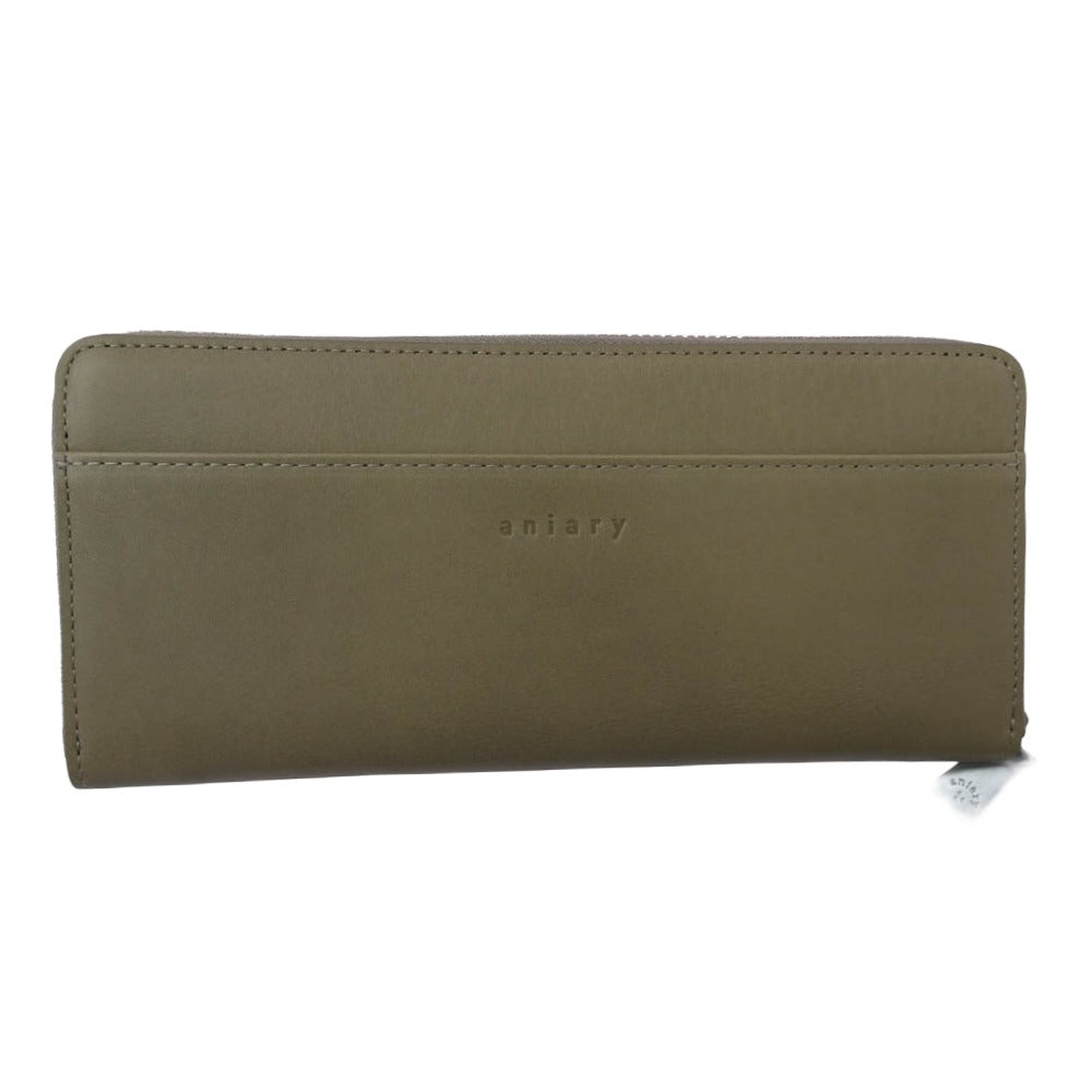 aniary アニアリ 36-20022 Artisan Leather アルティザン レザー ラウンドファスナー 長財布 ウォレット グレージュ グレージュ系【新古品】【未使用】【中古】