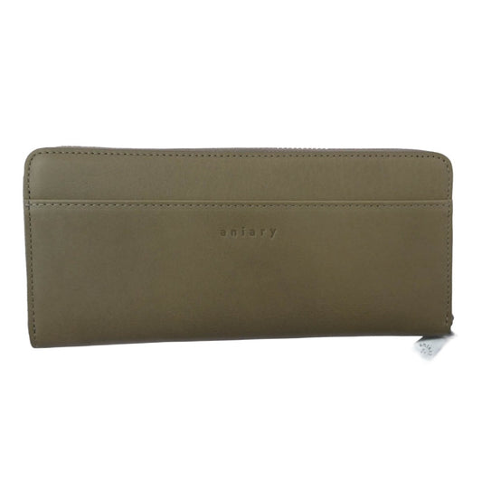 aniary アニアリ 36-20022 Artisan Leather アルティザン レザー ラウンドファスナー 長財布 ウォレット グレージュ グレージュ系【新古品】【未使用】【中古】