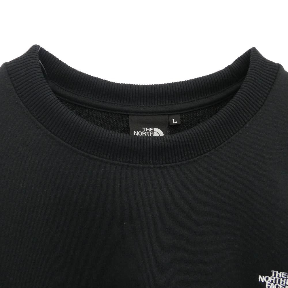 THE NORTH FACE ノースフェイス NT62532 スモールロゴ ヘザー クルーネック スウェット ブラック系 L【中古】
