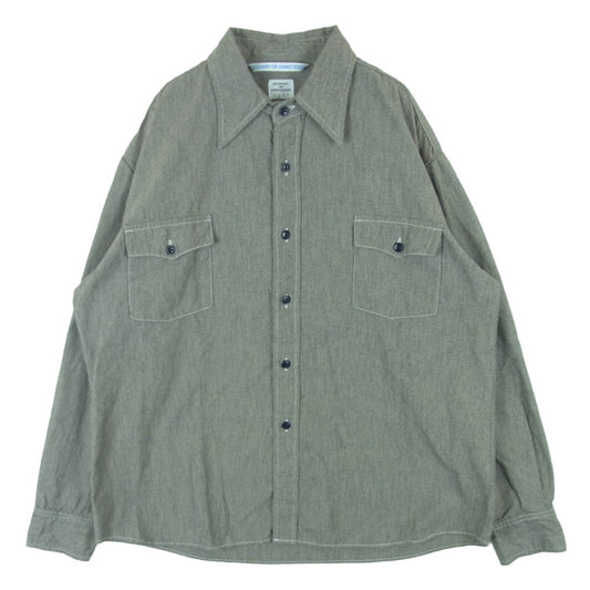 ネセサリーオアアンネセサリー 長袖 シャツ 両胸ポケット 猫目ボタン グレー系 2【中古】