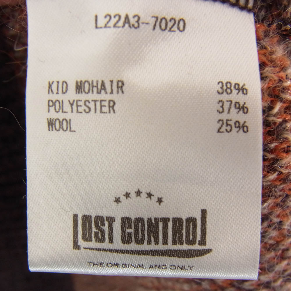 LOST CONTROL ロストコントロール L22A3-7020 Mohair Knit Cardigan モヘア ニット カーディガン ブラウン系 2【中古】