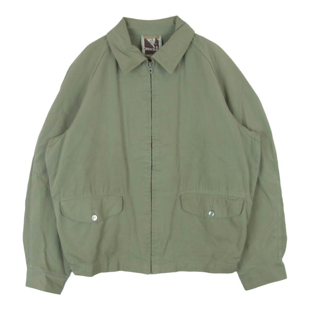 グレンフェル 英国製 山タグ ハリントン ジャケット カーキ系 オリーブ系 38【中古】