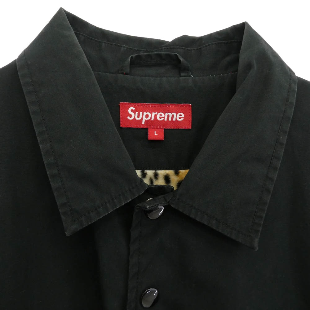 Supreme シュプリーム 10AW Leopard Lined Coaches Jacket レオパード コーチ ジャケット ブラック系 マルチカラー系 L【中古】