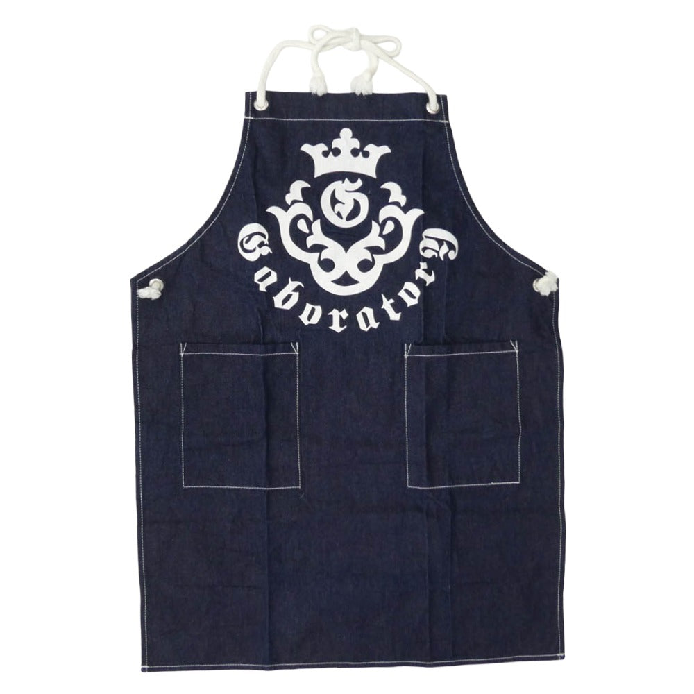 GABOR ガボール FREE INDIGO DENIM デニム プリント エプロン インディゴブルー系【中古】