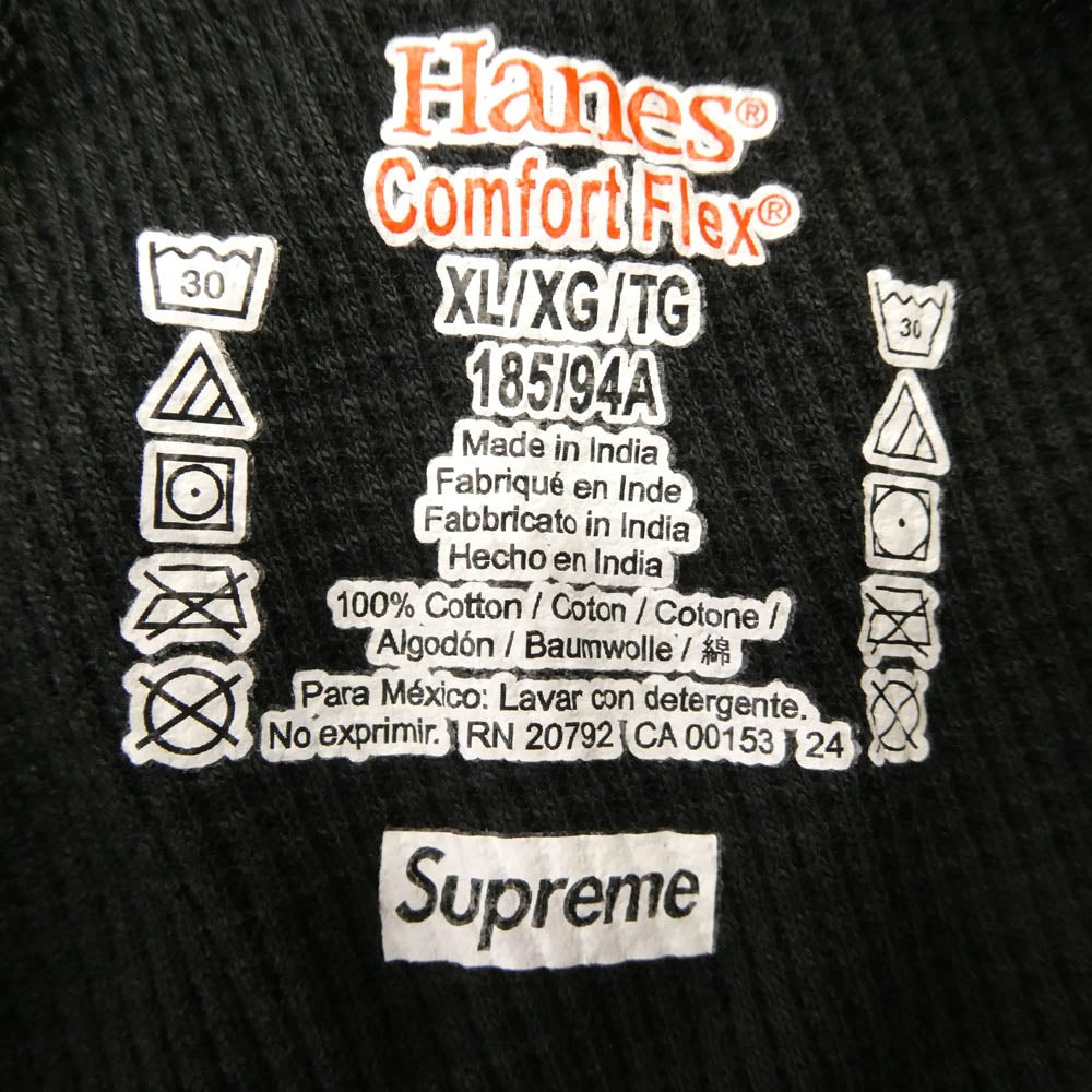 Supreme シュプリーム Hanes Bones Thermal Pant ヘインズ サーマル パンツ ブラック系 XL【中古】