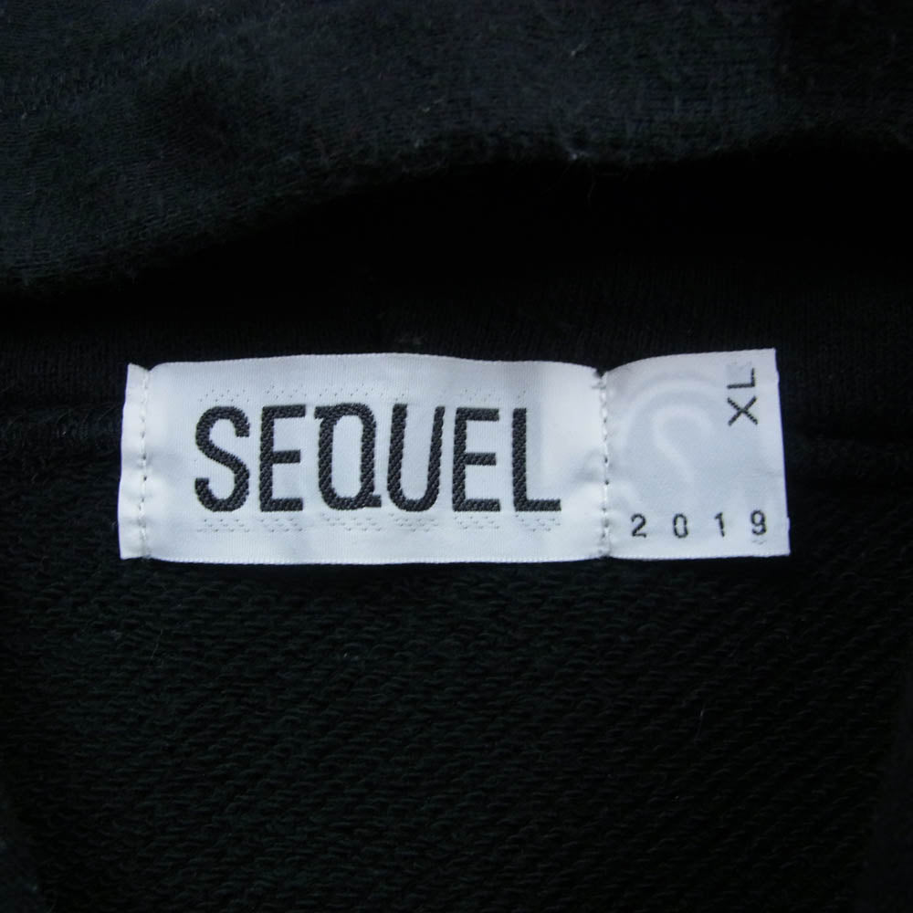 SEQUEL シークエル 20AW SQ-20AW-HD04 ×FRAGMENT フラグメント PULLOVER HOODIE スウェット パーカー ブラック系 XL【中古】