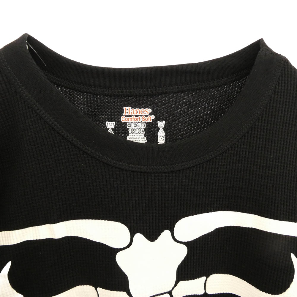 Supreme シュプリーム 24AW Hanes Bones Thermal Crew ヘインズ サーマル クルーネック 長袖 Tシャツ ブラック系 XL【中古】