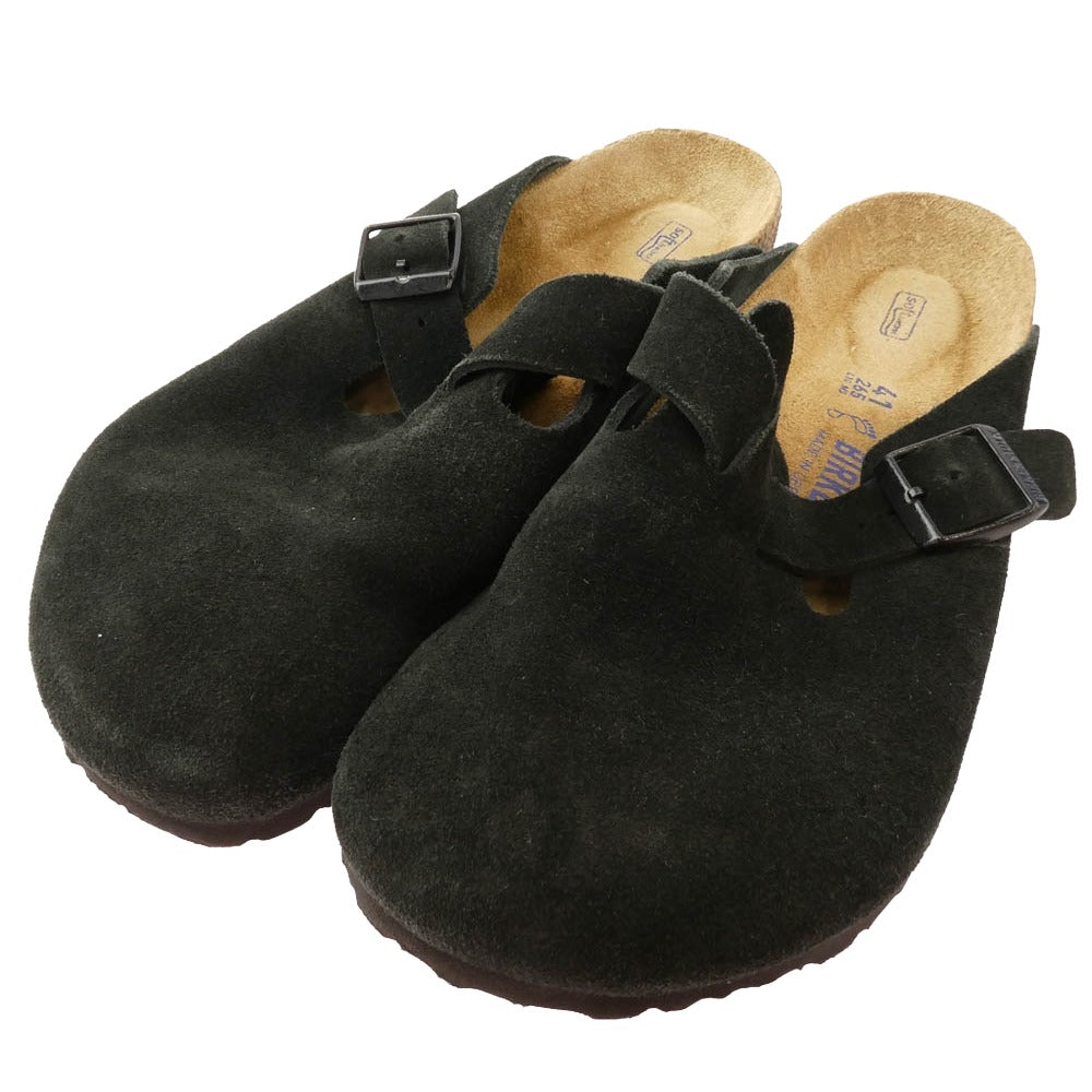 BIRKENSTOCK ビルケンシュトック 0660471 BOSTON Suede ボストン ブラックスエード サンダル ブラック系 41【中古】
