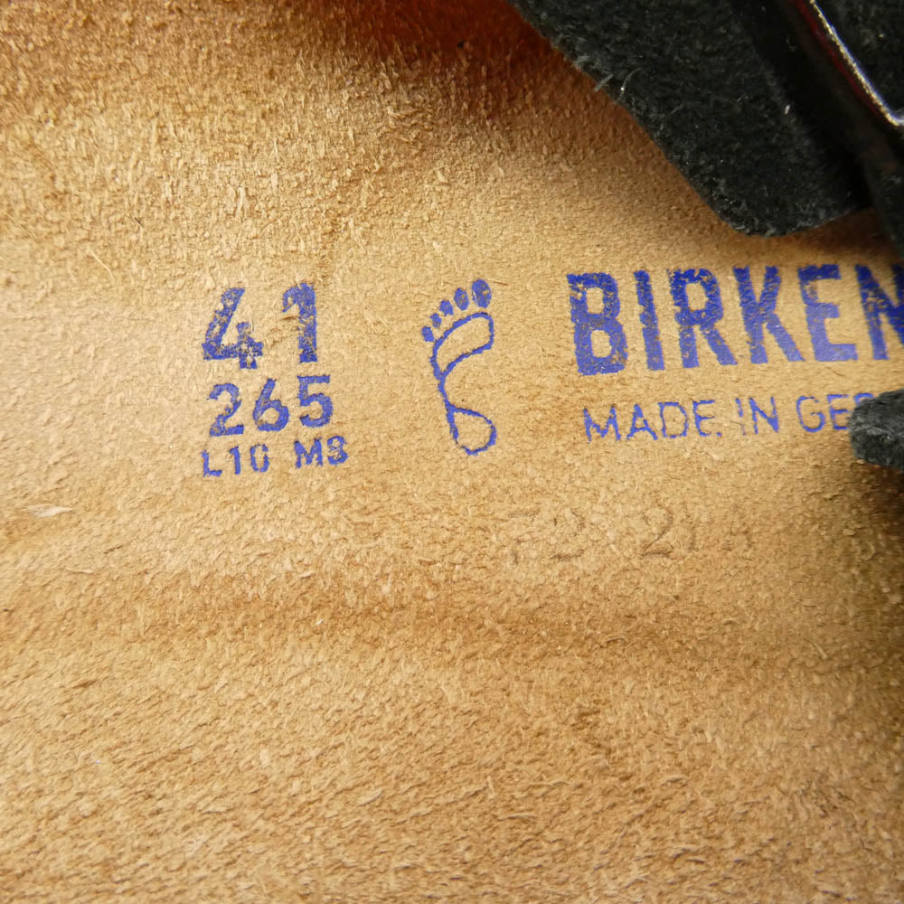 BIRKENSTOCK ビルケンシュトック 0660471 BOSTON Suede ボストン ブラックスエード サンダル ブラック系 41【中古】