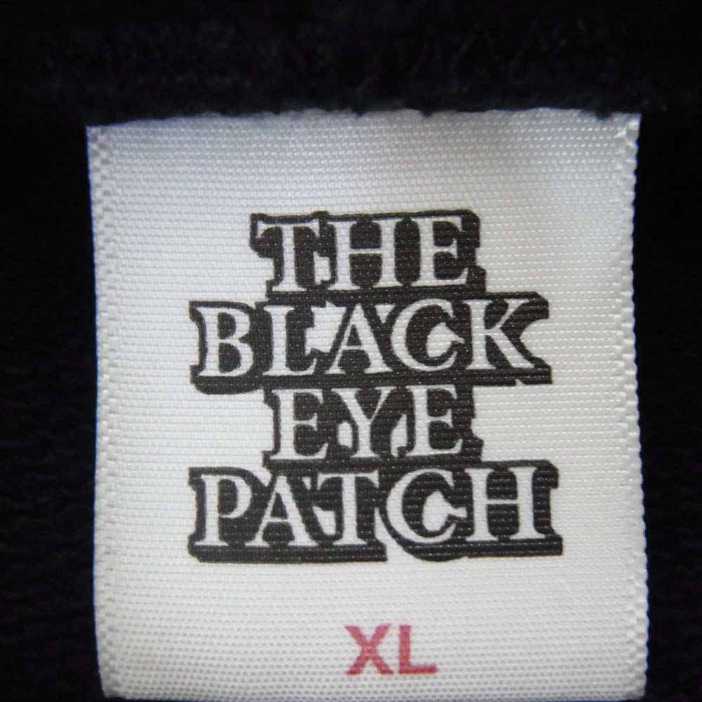 BlackEyePatch ブラックアイパッチ Label Pack HWC HOODIE ラベルデザイン ロゴ刺繍 取扱注意 プルオーバーパーカー ブラック系 XL【中古】