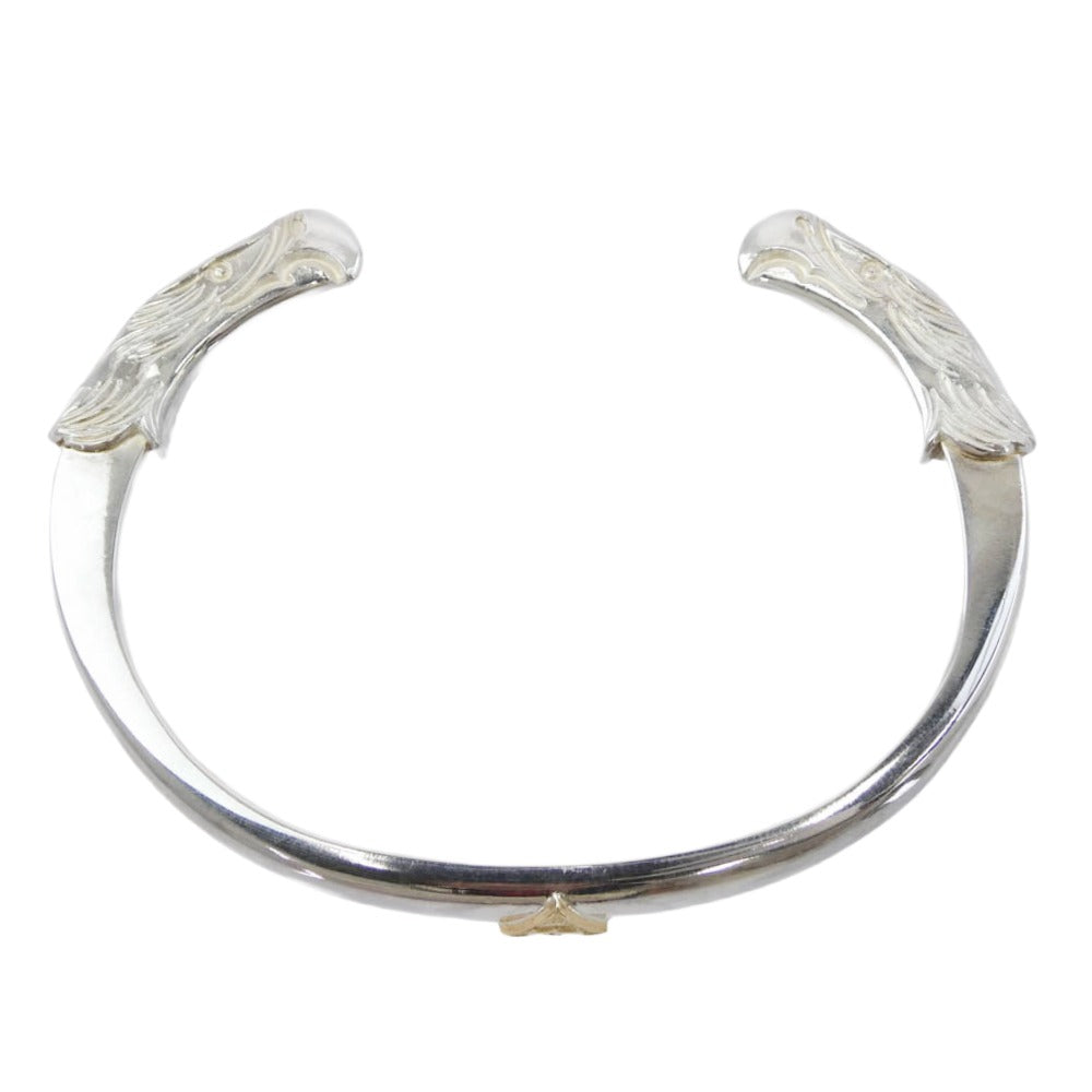 TARO WASHIMI ワシミタロウ 鷲見太郎 販売証明カード付属 eagle face bangle arabesque K18 metal イーグル フェイス アラベスク バングル シルバー系【美品】【中古】