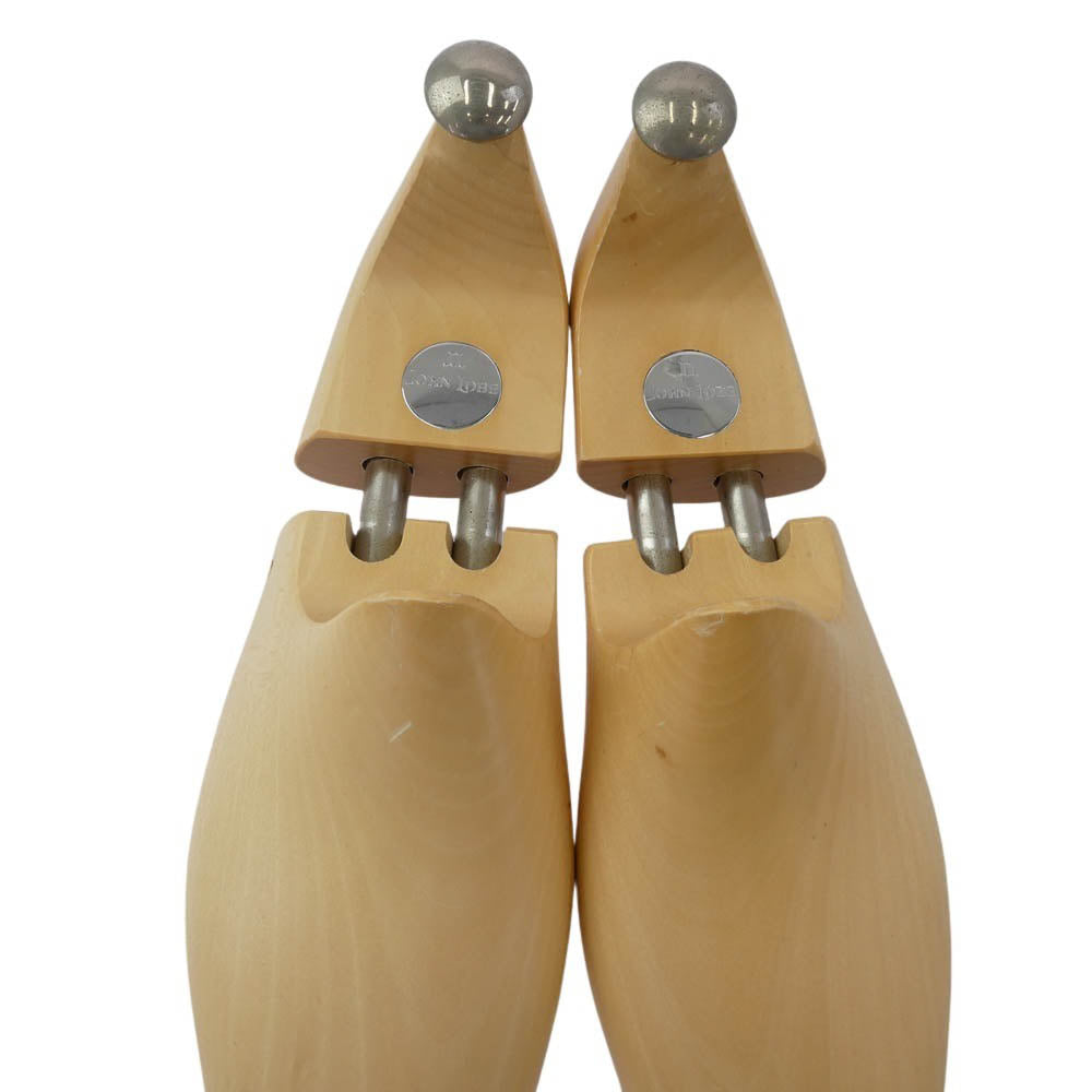 John Lobb ジョンロブ 木製 シューツリー シューキーパー シルバー 金具 ベージュ系 7E【中古】