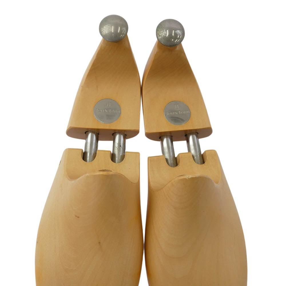 John Lobb ジョンロブ 木製 シューツリー シューキーパー シルバー 金具 ベージュ系 7E【中古】